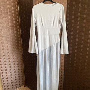 asos light blue maxi long sleeve dress